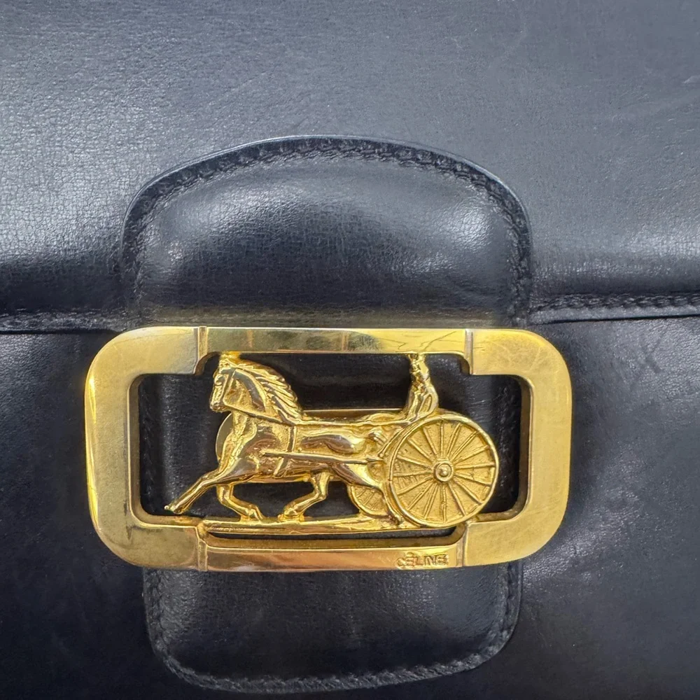 Celine Black and Gold Crossbody Bag with Ornate Clasp - Picture 2 of 12